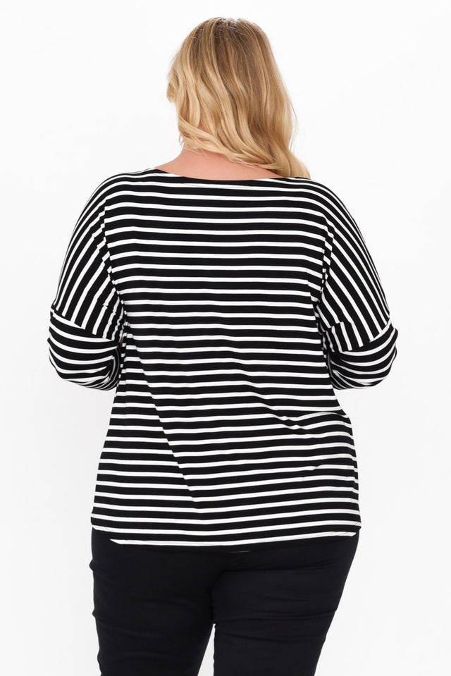 Camila Black Stripe Bamboo Top,Blonde model,alt text|model:Caitlin image 15