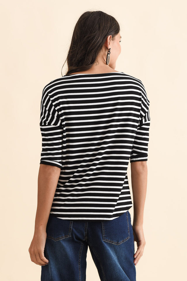 Camila Black Stripe Bamboo Top,Brunette model,alt text|model:Brontie image 7