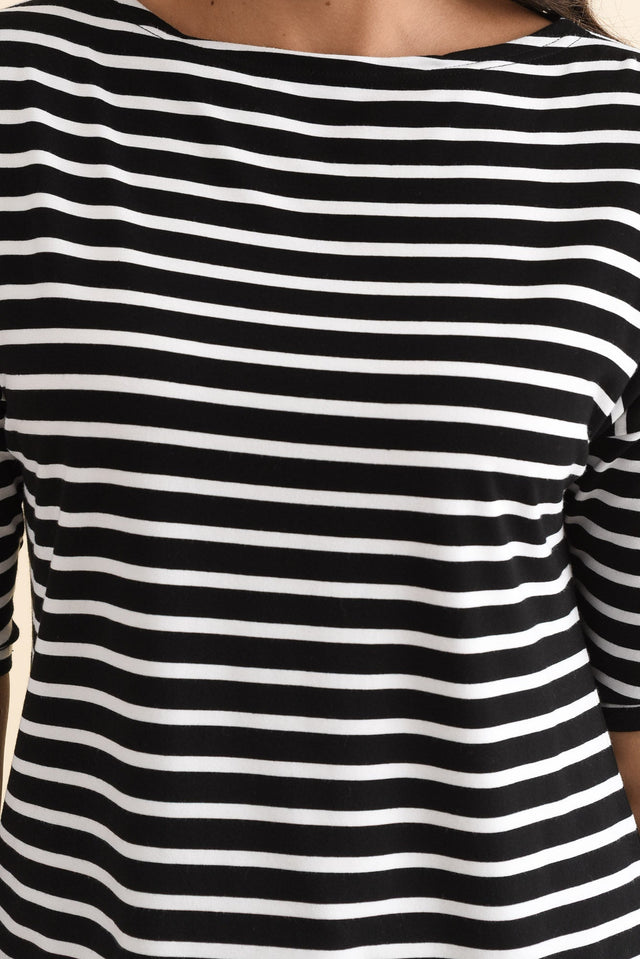 Camila Black Stripe Bamboo Top,Brunette model,alt text|model:Brontie image 8