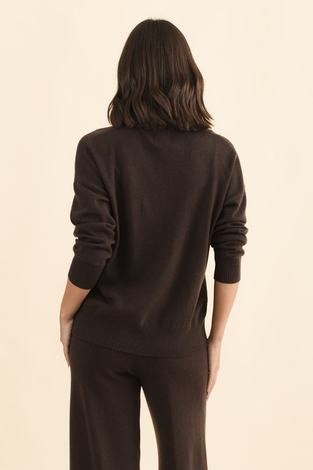 Camila Chocolate Wool Cashmere Jumper image 4