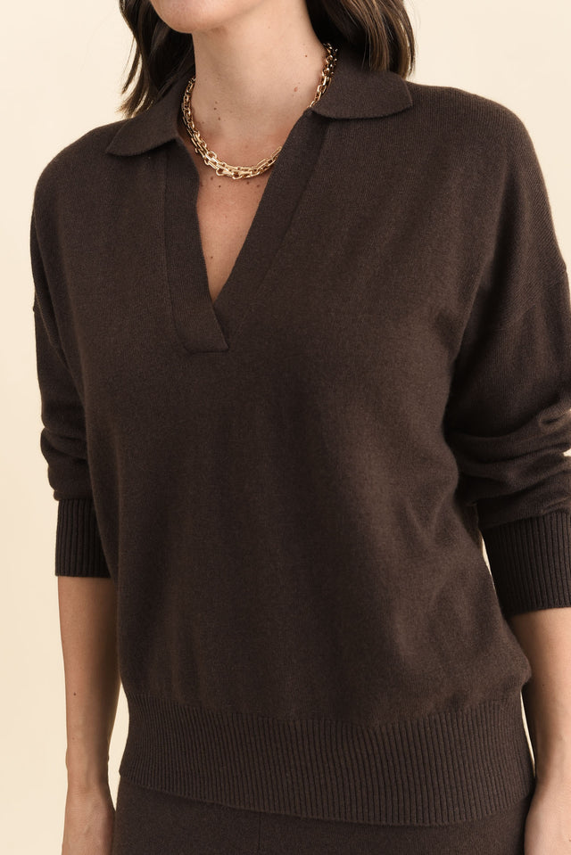 Camila Chocolate Wool Cashmere Jumper image 5
