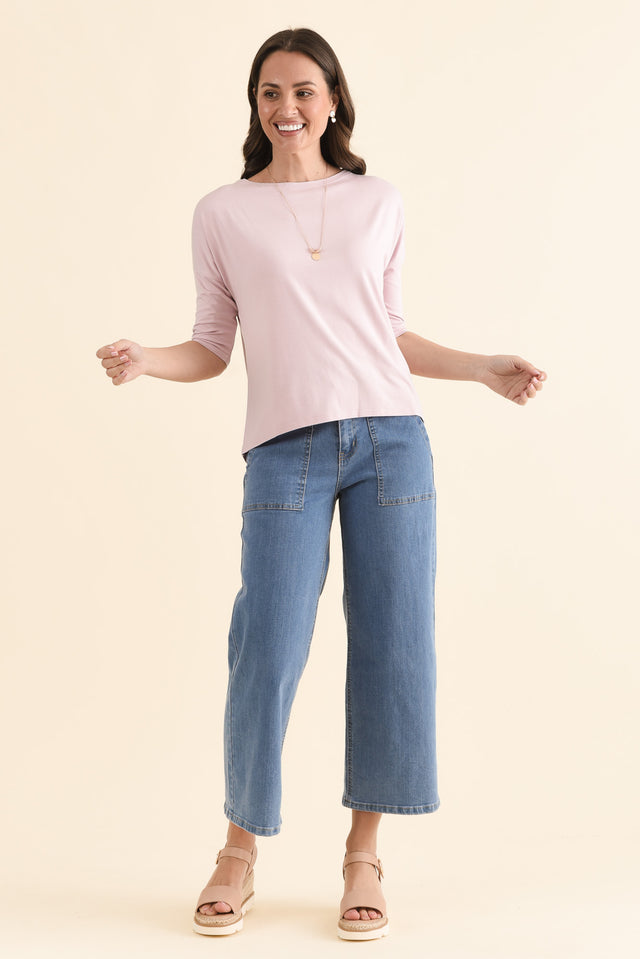 Camila Lavender Bamboo Top,Full Body,Brunette model,alt text|model:Cara image 7
