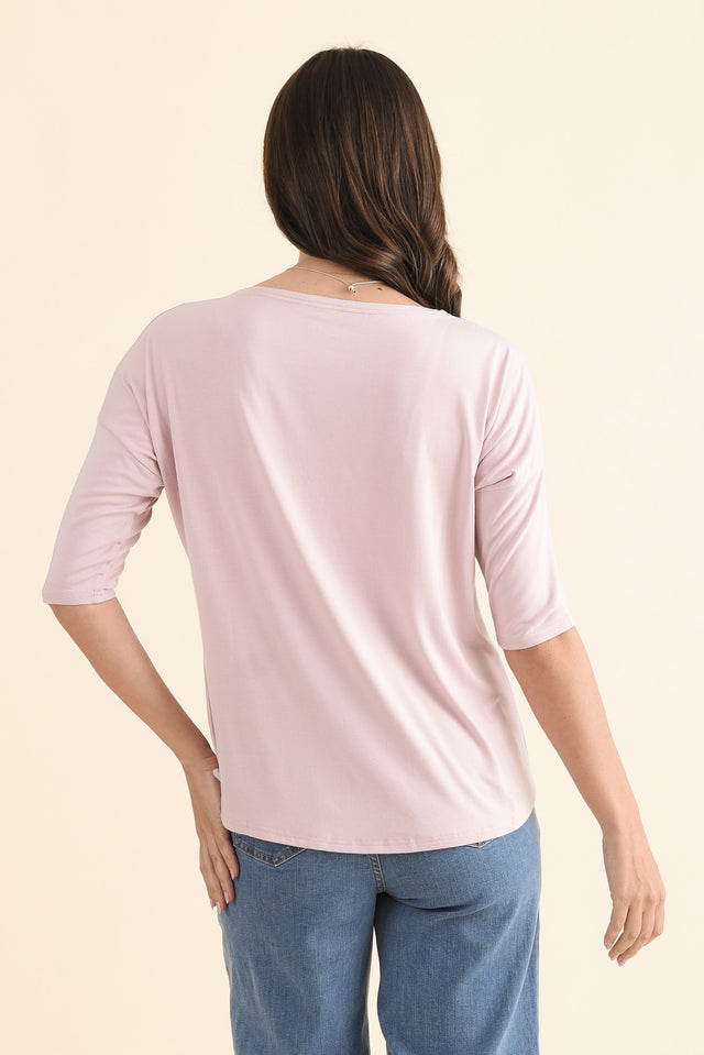 Camila Lavender Bamboo Top,Back,Brunette model,alt text|model:Cara image 5