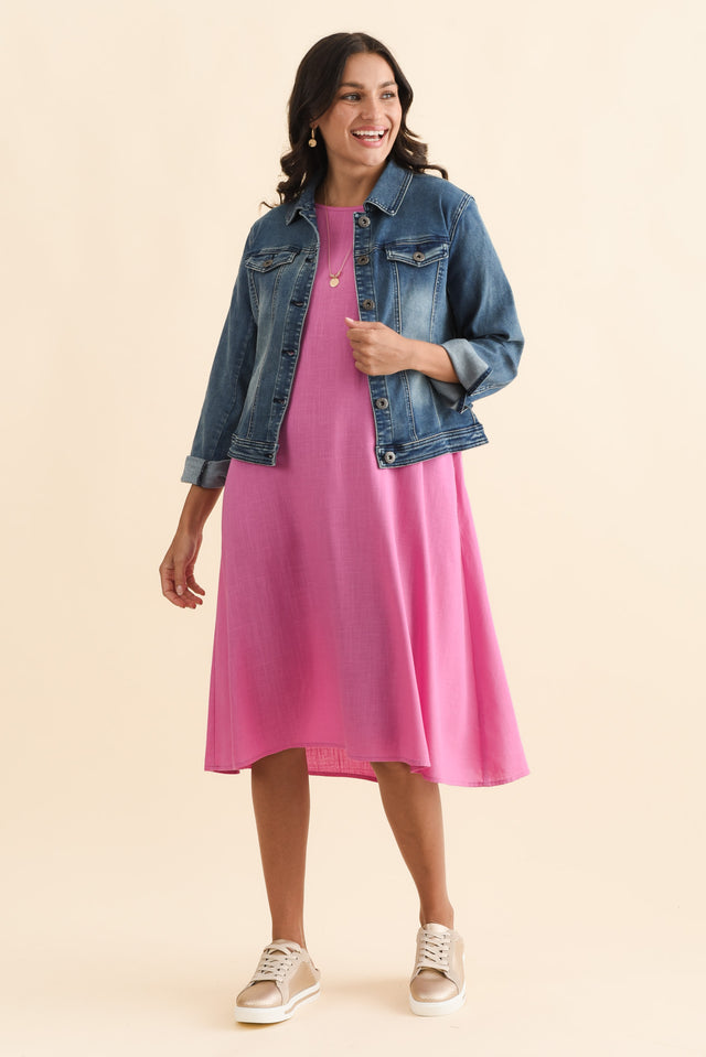 Camille Dark Denim Jacket,Brunette model,alt text|model:Brontie image 9