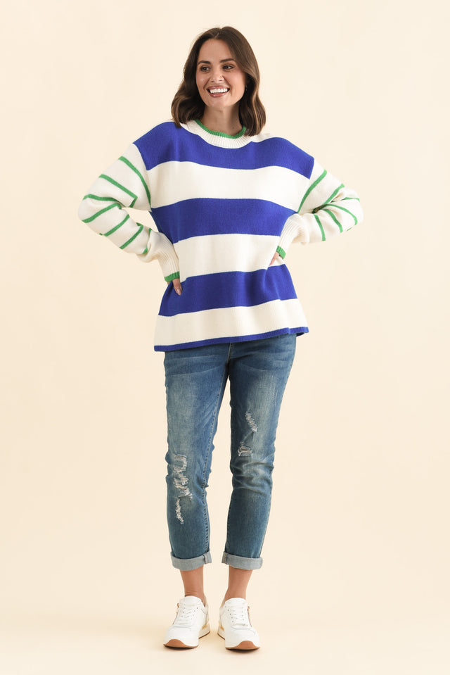 Camryn Blue Stripe Knit Jumper image 6