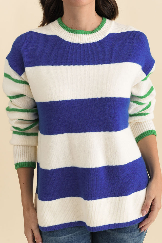 Camryn Blue Stripe Knit Jumper image 5