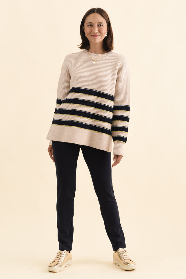 Camryn Cream Stripe Knit Jumper image 6