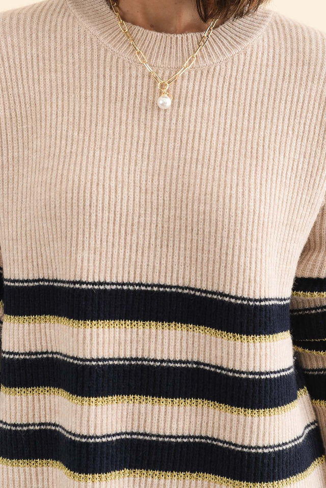 Camryn Cream Stripe Knit Jumper image 5