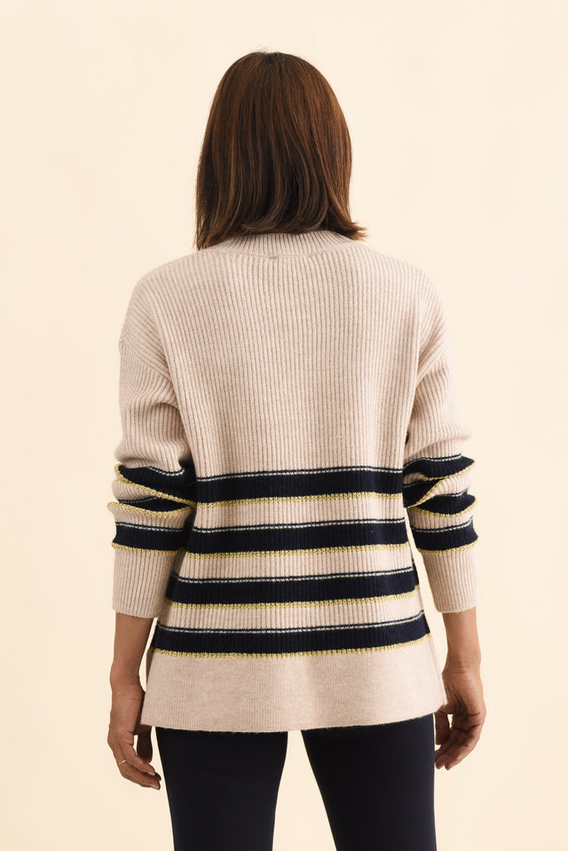Camryn Cream Stripe Knit Jumper image 4