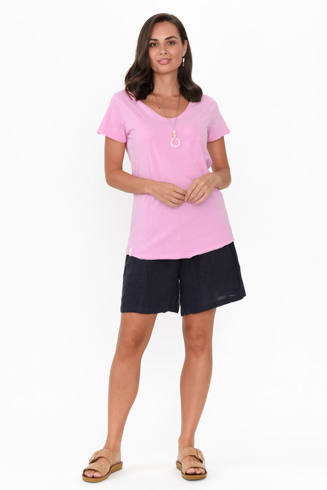 Candy Pink Cotton Fundamental Vee Tee image 6