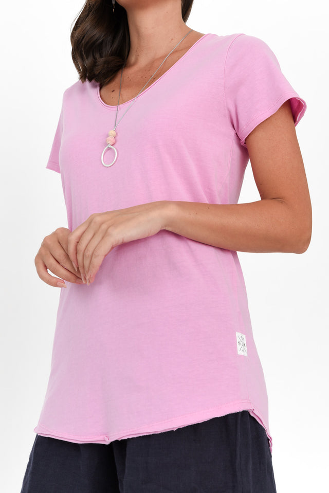 Candy Pink Cotton Fundamental Vee Tee image 5