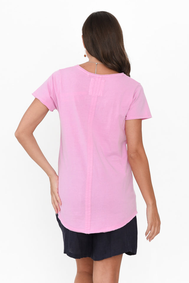 Candy Pink Cotton Fundamental Vee Tee image 4