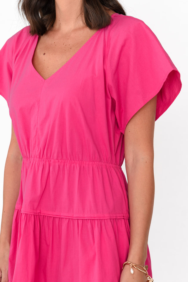 Capulet Hot Pink Cotton Tier Dress image 5