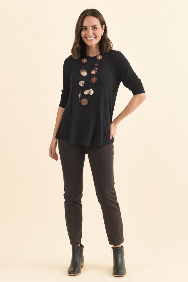 Buttery Carla Black Top,Brunette model,alt text|model:MJ image 3