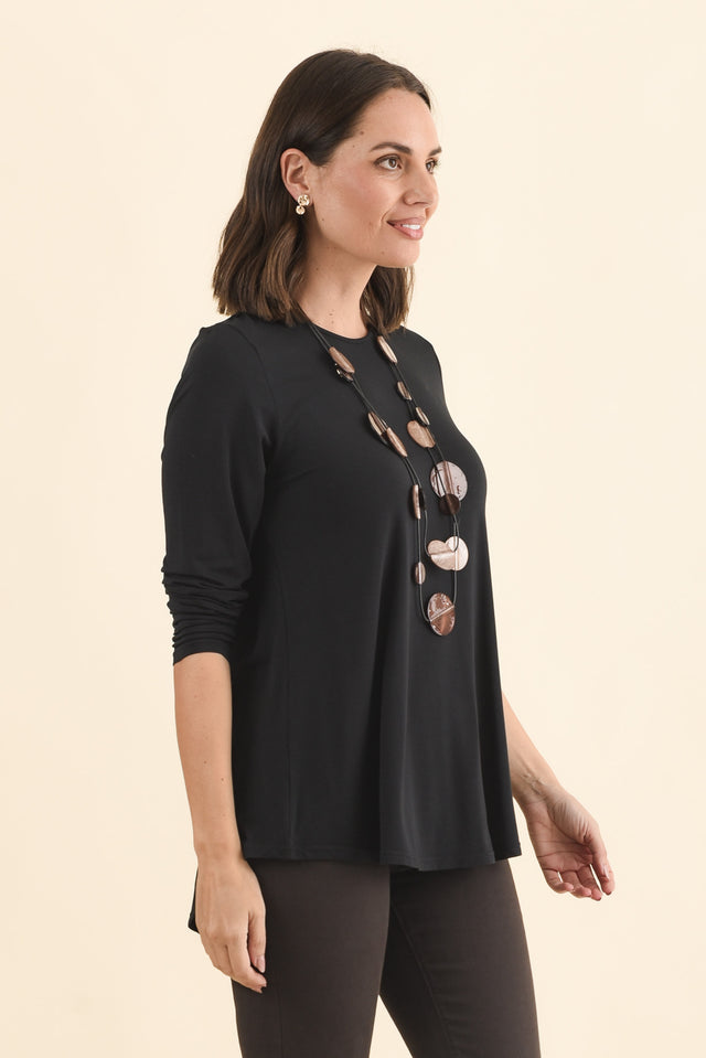 Buttery Carla Black Top,Brunette model,alt text|model:MJ image 4