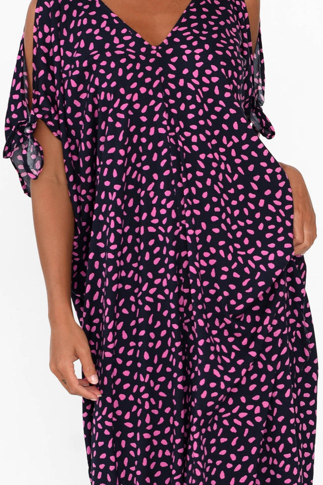 Carla Pink Fleck Cold Shoulder Kaftan