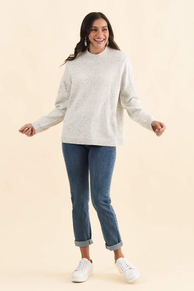 Carlin Grey Marle Knit Jumper,Brunette model,alt text|model:Brontie image 6