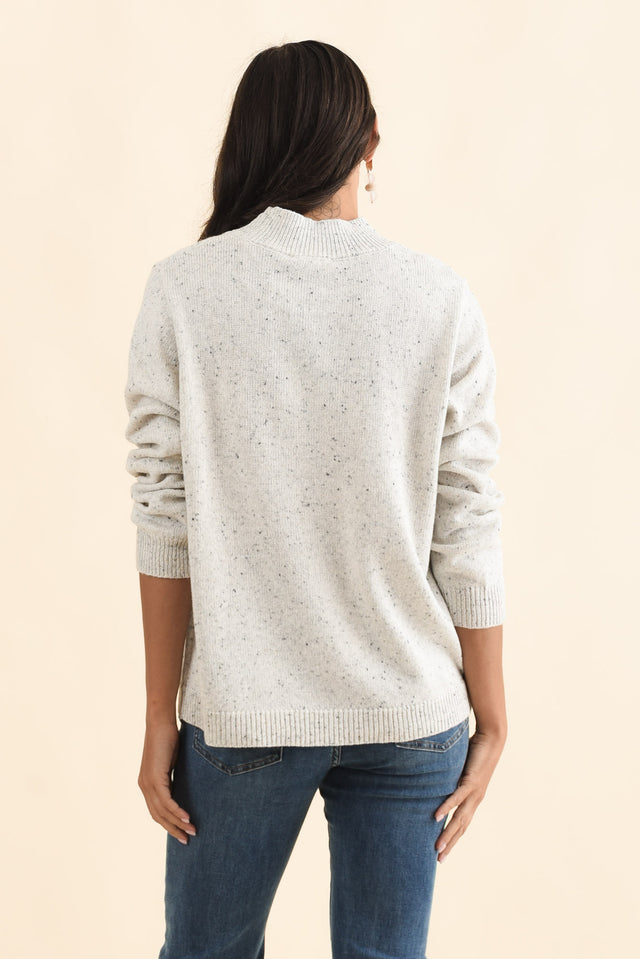 Carlin Grey Marle Knit Jumper,Brunette model,alt text|model:Brontie image 4