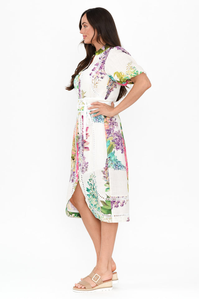 Carlyle Wisteria Alba Linen Blend Dress,Brunette model,alt text|model:Elouise image 5