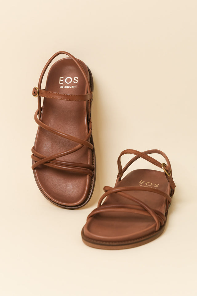 Carmina Brandy Leather Strappy Sandal