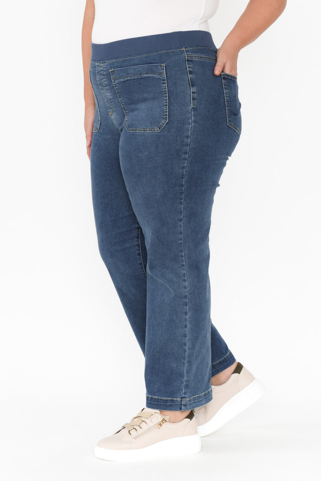 Carpenter Blue Denim Stretch Jeans,Blonde model,alt text|model:Caitlin image 15
