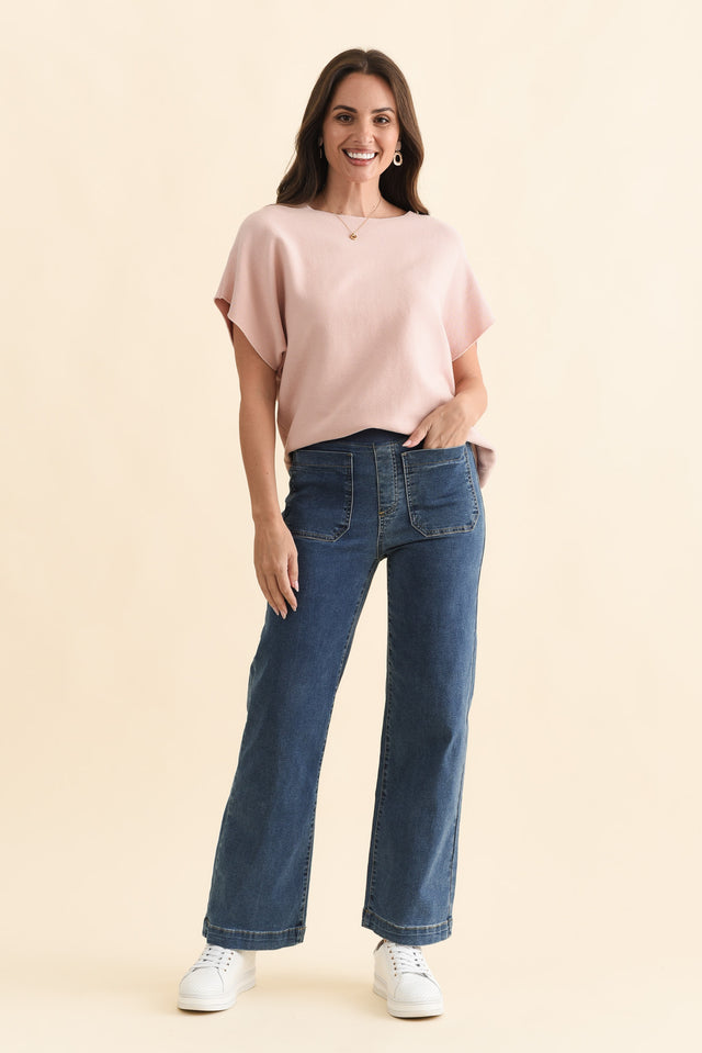 Carpenter Blue Denim Stretch Jeans,Brunette model,alt text|model:MJ image 8
