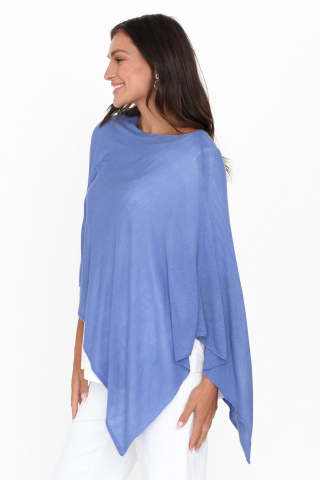 Carrie Blue Cashmere Bamboo Poncho image 4