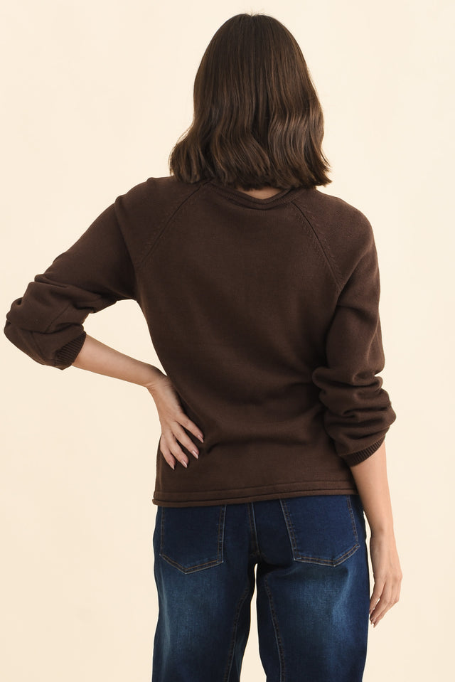 Carrie Chocolate Cotton Knit Jumper image 5