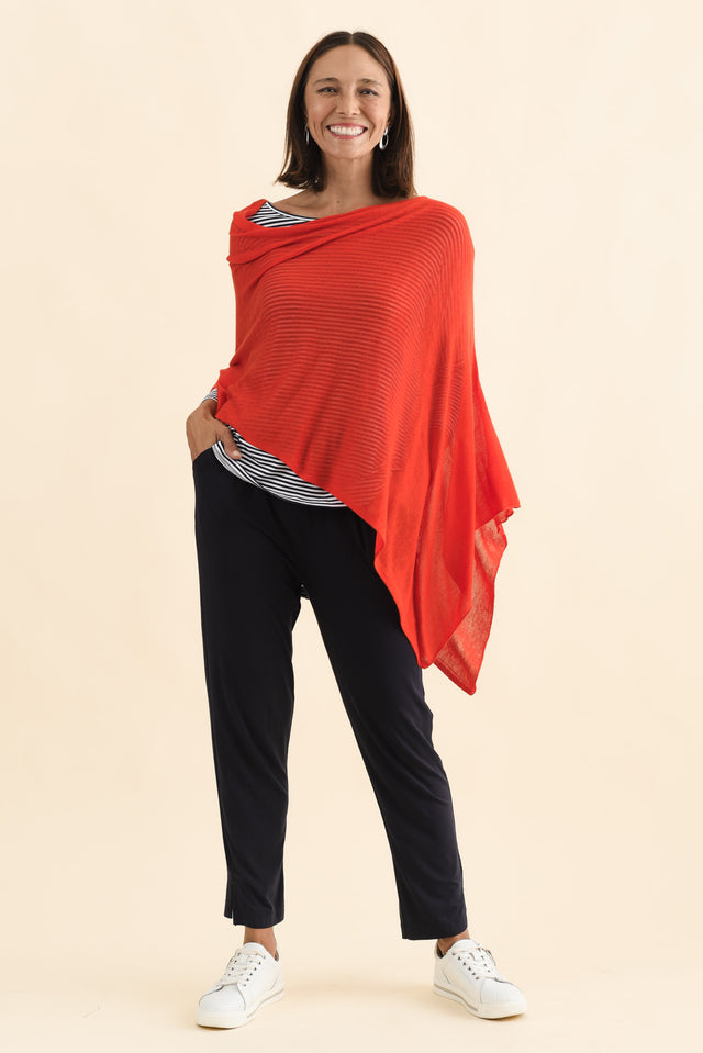 Carrie Red Cashmere Bamboo Poncho image 4