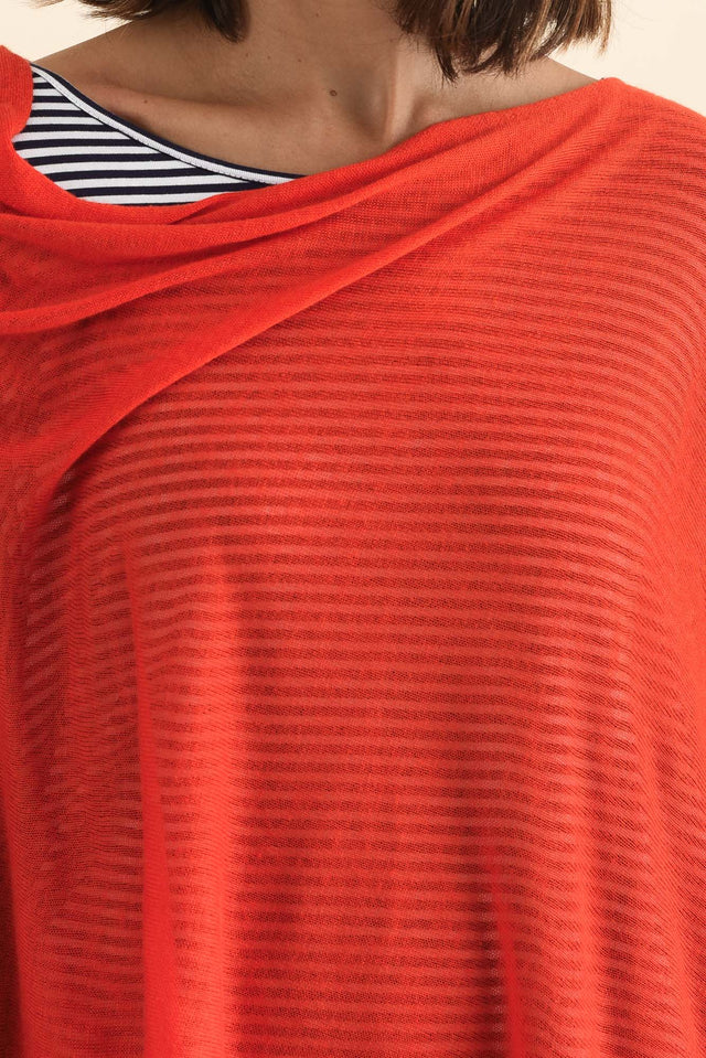 Carrie Red Cashmere Bamboo Poncho image 7