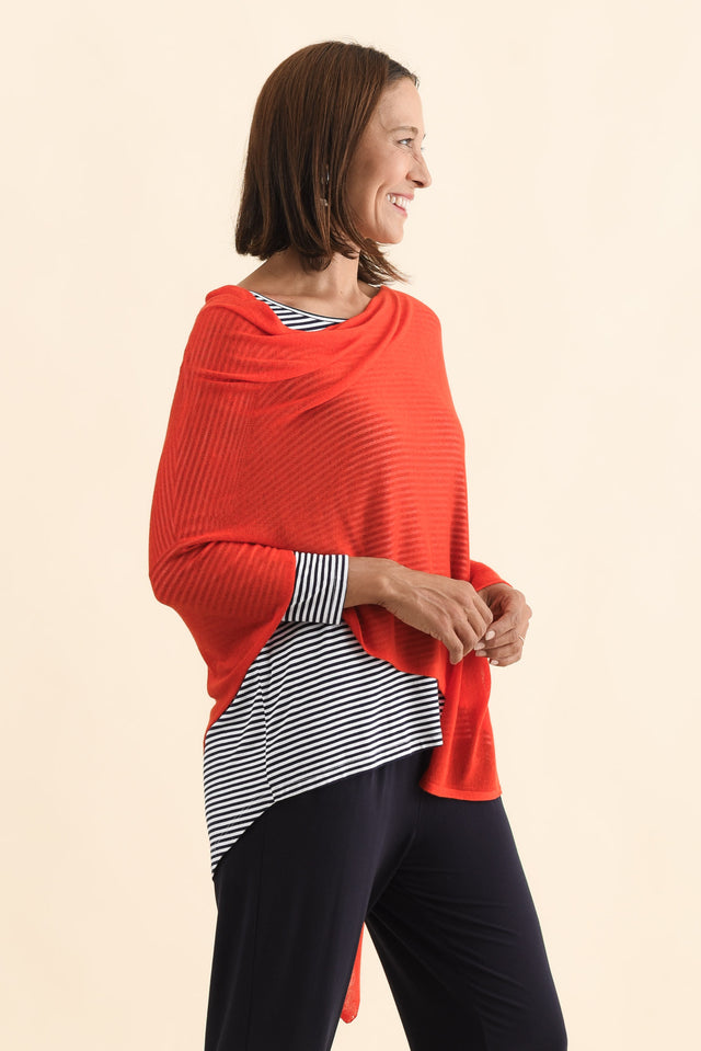 Carrie Red Cashmere Bamboo Poncho image 5