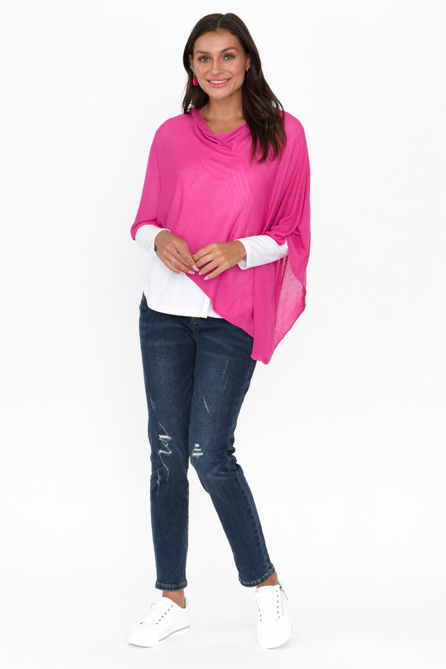 Carrie Magenta Cashmere Bamboo Poncho banner image