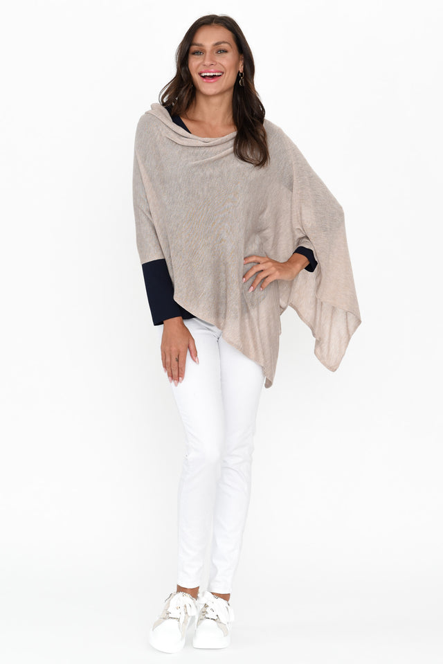 Carrie Natural Cashmere Bamboo Poncho banner image