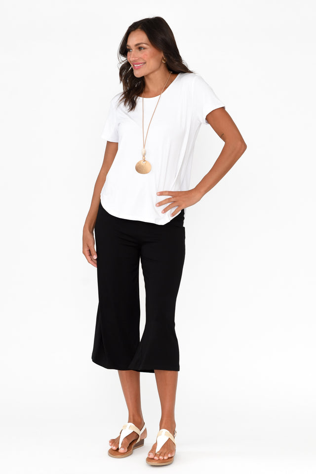 Cassie Black Bamboo Cropped Pants