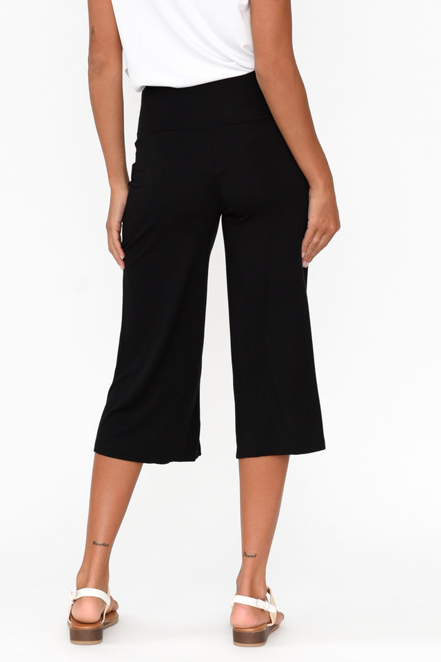 Cassie Black Bamboo Cropped Pants