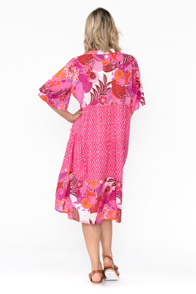 Castaway Pink Tropical Cotton Dress