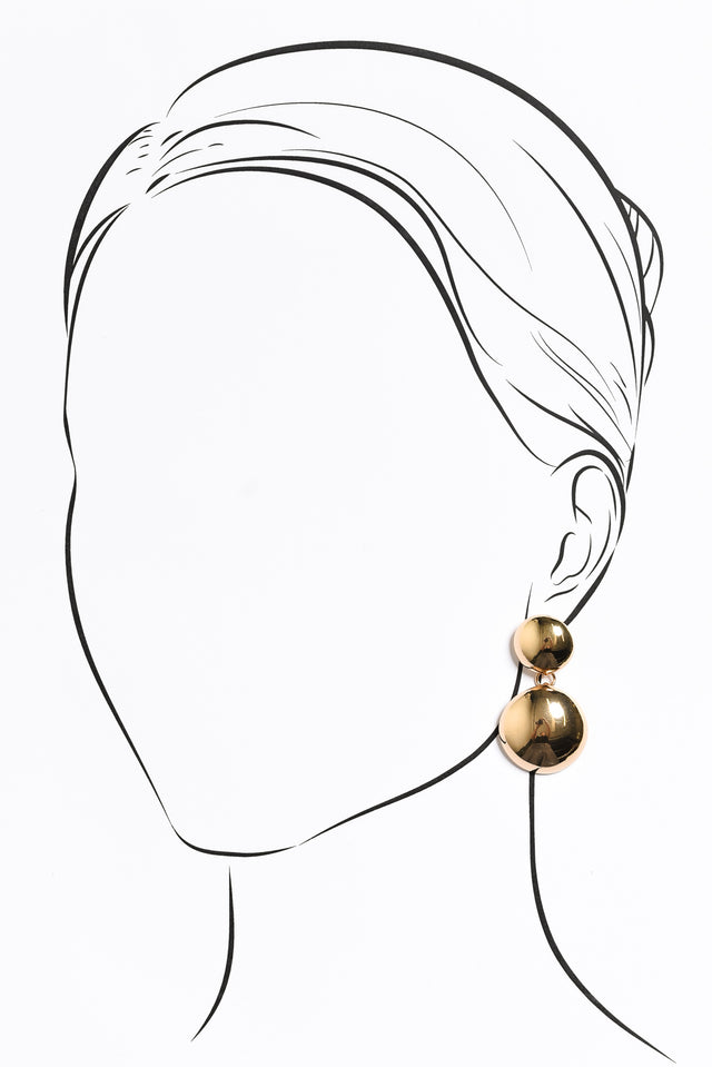 Caven Gold Ball Drop Earrings image 1