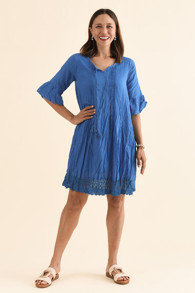 Cayman Blue Cotton Tunic Dress