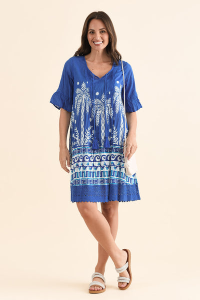 Cayman Cobalt Beach Cotton Tunic Dress