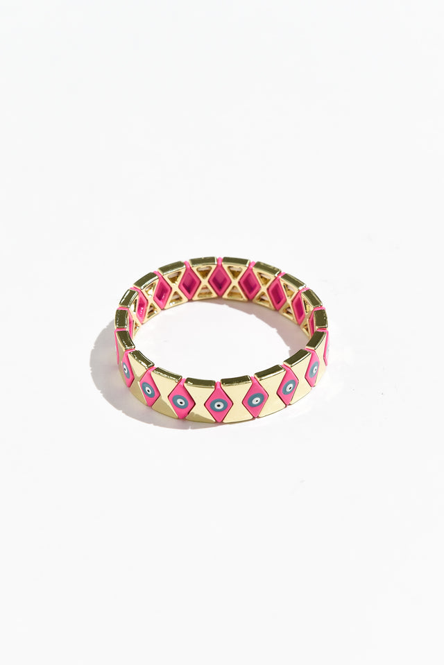 Celeste Pink Beaded Eye Bracelet image 1
