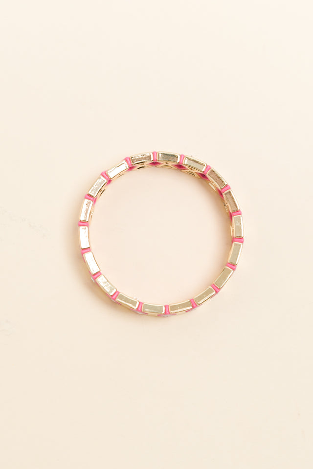 Celeste Pink Beaded Eye Bracelet