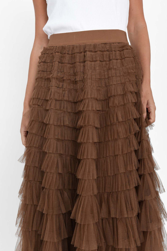 Chance Brown Tulle Maxi Skirt image 7
