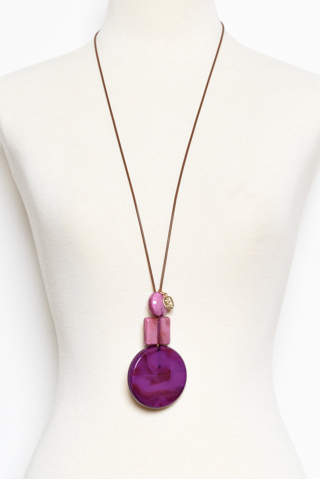 Chantelle Purple Resin Disc Necklace image 2