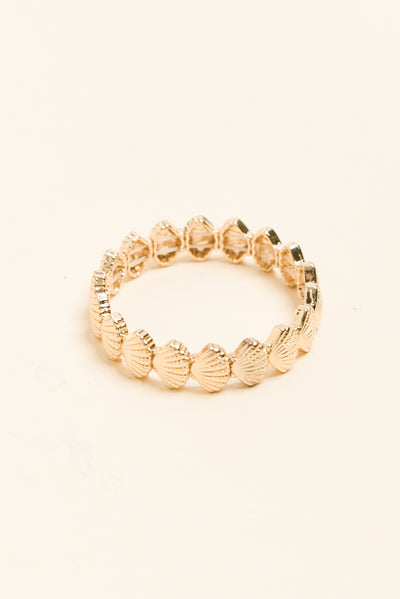 Chantilly Gold Shell Beaded Bracelet