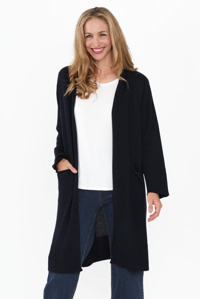Charter Navy Knit Pocket Cardigan