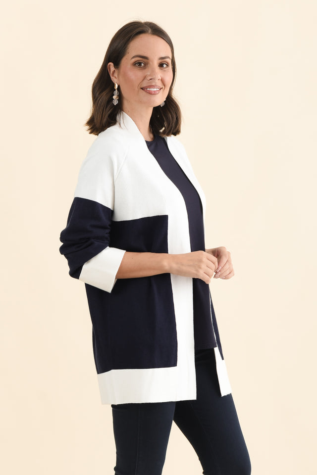Chase Navy Contrast Knit Cardigan image 4