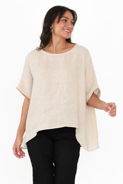 Chaya Beige Linen Top