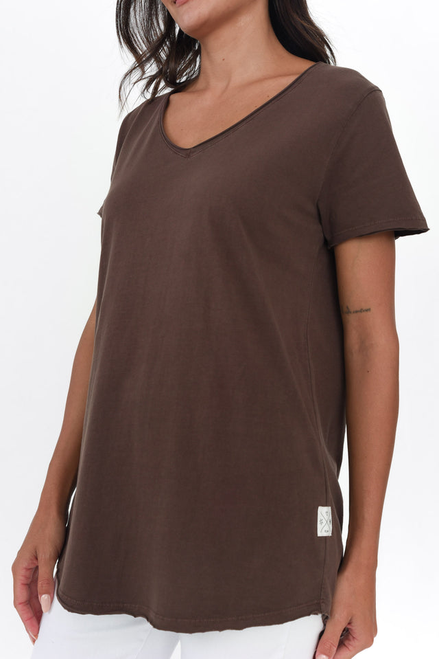 Chocolate Cotton Fundamental Vee Tee