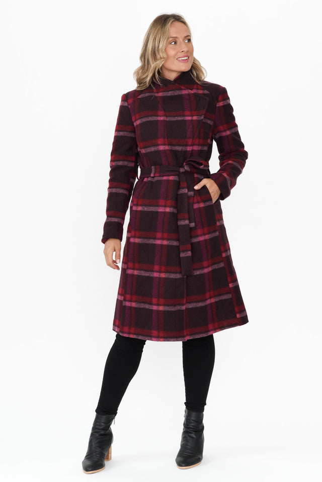 Choose You Red Check Tie Coat image 7