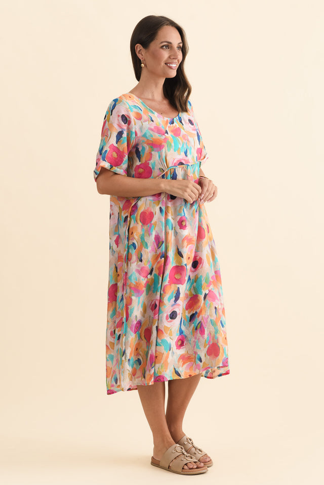 Christie Pink Floral Pocket Dress,Brunette model,alt text|model:MJ image 4
